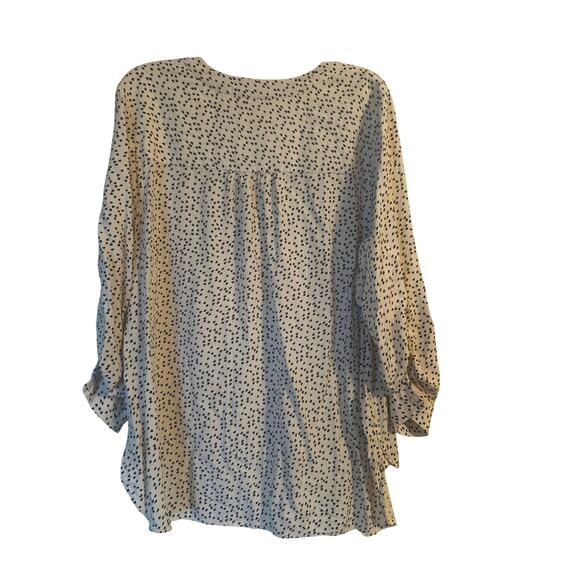 GUC Carolina Belle Women's Cream/Black 3/4 Sleeve Rayon Blouse V Neck Size 2X - Picture 3 of 7